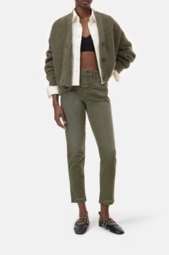 Relaxed Jeans - Pedal Pusher Forest Green