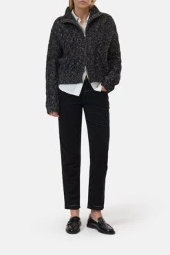 Relaxed Pants - Pedal Pusher Aus Breitcord Black