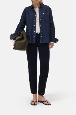 Relaxed Pants - Pedal Pusher Aus Breitcord Dark Night