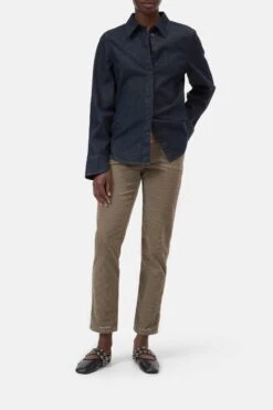 Relaxed Pants - Pedal Pusher Aus Breitcord Clay Beige