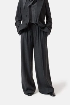 Wide Pants - Wynston Anthracite Melange
