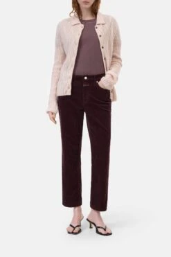 Straight Pants - Milo Aus Breitcord Dark Raisin Red