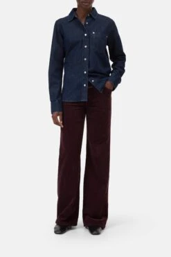 Wide Pants - Gillan Aus Breitcord Dark Raisin Red