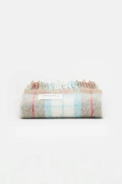 Karierter Schal Aus Alpaka-Mix Clay Beige