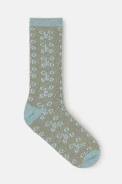 Lurex-Socken Mit Monogramm Lichen Green