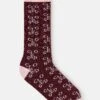 Lurex-Socken Mit Monogramm Dark Raisin Red