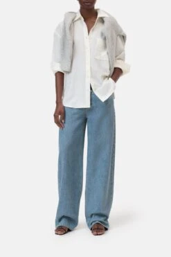 Bluse Aus Baumwolle-Mix Ivory