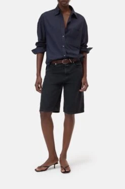 Bluse Aus Baumwolle-Mix Smokey Blue