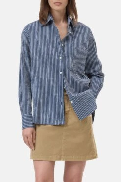 Oversized Baumwollhemd Mit Streifen Eclipse Blue -Closed Geschaft C94240 26O ST 537 1