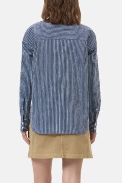 Oversized Baumwollhemd Mit Streifen Eclipse Blue -Closed Geschaft C94240 26O ST 537 2