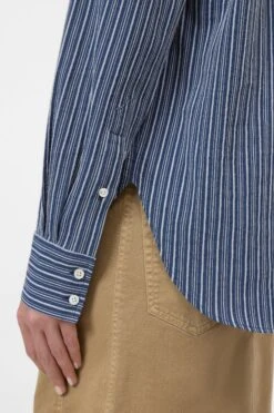 Oversized Baumwollhemd Mit Streifen Eclipse Blue -Closed Geschaft C94240 26O ST 537 4