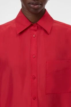 Oversized Seidenbluse Rose Red -Closed Geschaft C94240 27W 22 308 3