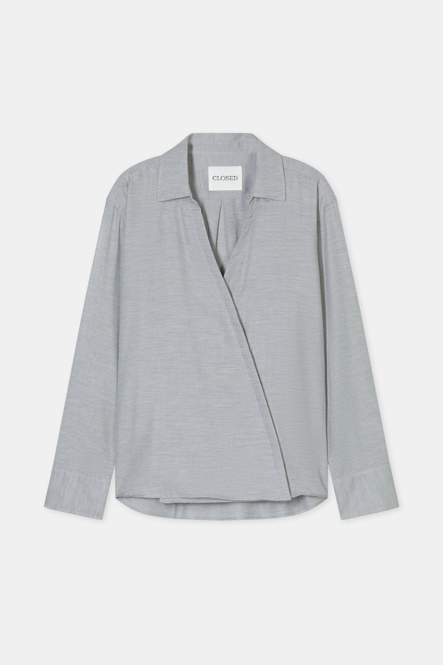 Asymmetrische Bluse aus Baumwolle-Mix Light grey melange Asymmetrische Bluse Aus Baumwolle-Mix Light Grey Melange -Closed Geschaft C94246 23M 22 127 7 scaled
