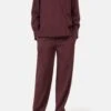 Popeline-Bluse Mit Diagonaler Knopfleiste Dark Raisin Red