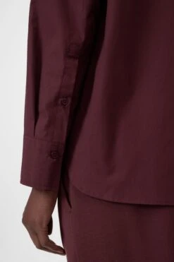 Popeline-Bluse Mit Diagonaler Knopfleiste Dark Raisin Red -Closed Geschaft C94246 252 22 856 4