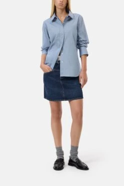 Bluse Aus Baumwoll-Mix Eclipse Blue