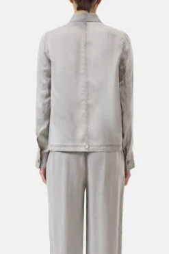 Heritage Shirt Aus Cupro-Mix Mud Grey -Closed Geschaft C94557 26E 13 123 2