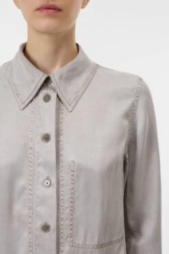 Heritage Shirt Aus Cupro-Mix Mud Grey -Closed Geschaft C94557 26E 13 123 3