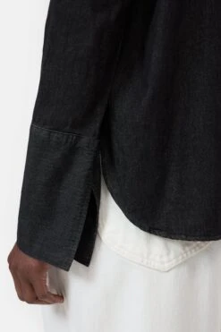 Denim-Bluse Mit Biesen Dark Grey -Closed Geschaft C94593 191 27 DGY 4