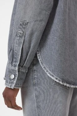 Zip-Overshirt Aus Baumwolle Mid Grey -Closed Geschaft C94601 18M 5Y MGY 4