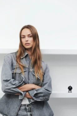 Zip-Overshirt Aus Baumwolle Mid Grey -Closed Geschaft C94601 18M 5Y MGY 5