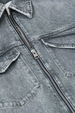 Zip-Overshirt Aus Baumwolle Mid Grey -Closed Geschaft C94601 18M 5Y MGY 6