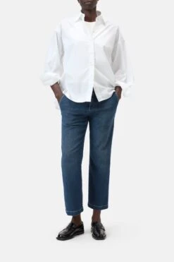 Cape-Bluse Aus Bio-Baumwolle White