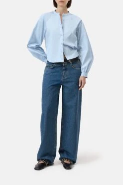 Bluse Aus Bio-Baumwolle Powder Blue