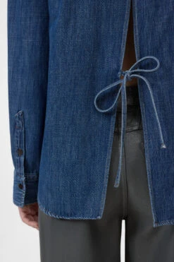 Denim-Bluse Mit Schnürung Dark Blue -Closed Geschaft C94673 16F 2B DBL 4