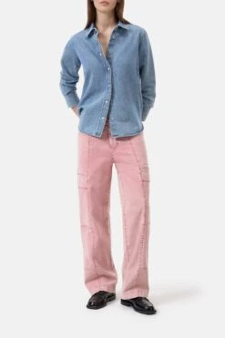 Hemd Aus Denim Light Blue