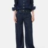 Klassische Denim-Bluse Dark Blue
