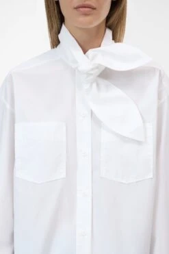 Schalbluse Aus Baumwoll-Popeline White 3 Schalbluse Aus Baumwoll-Popeline White -Closed Geschaft C94789 252 22 200 3