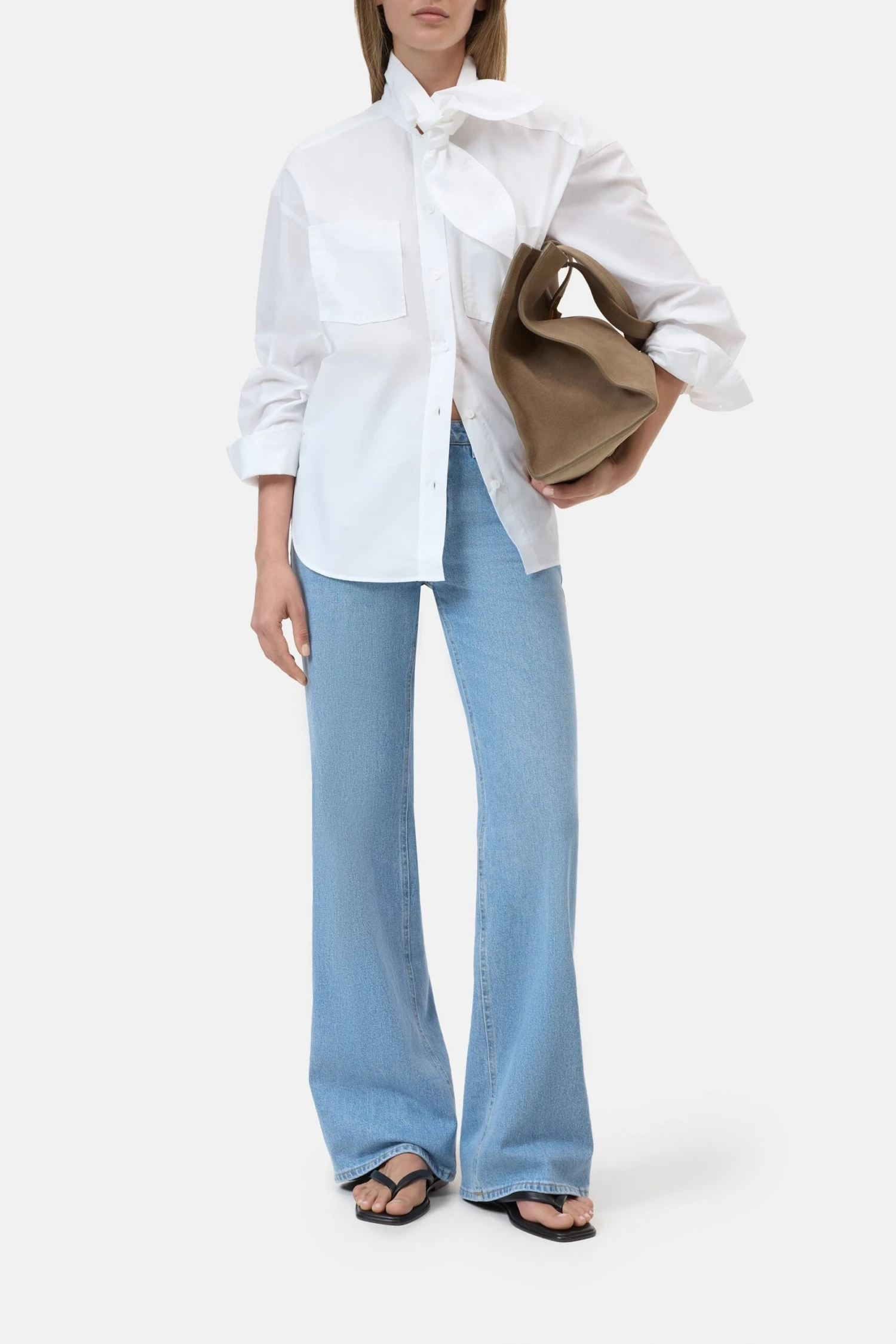 Schalbluse aus Baumwoll-Popeline White Schalbluse Aus Baumwoll-Popeline White -Closed Geschaft C94789 252 22 200 scaled