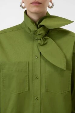 Schalbluse Aus Baumwoll-Popeline Pistachio Green 3 Schalbluse Aus Baumwoll-Popeline Pistachio Green -Closed Geschaft C94789 252 22 695 3