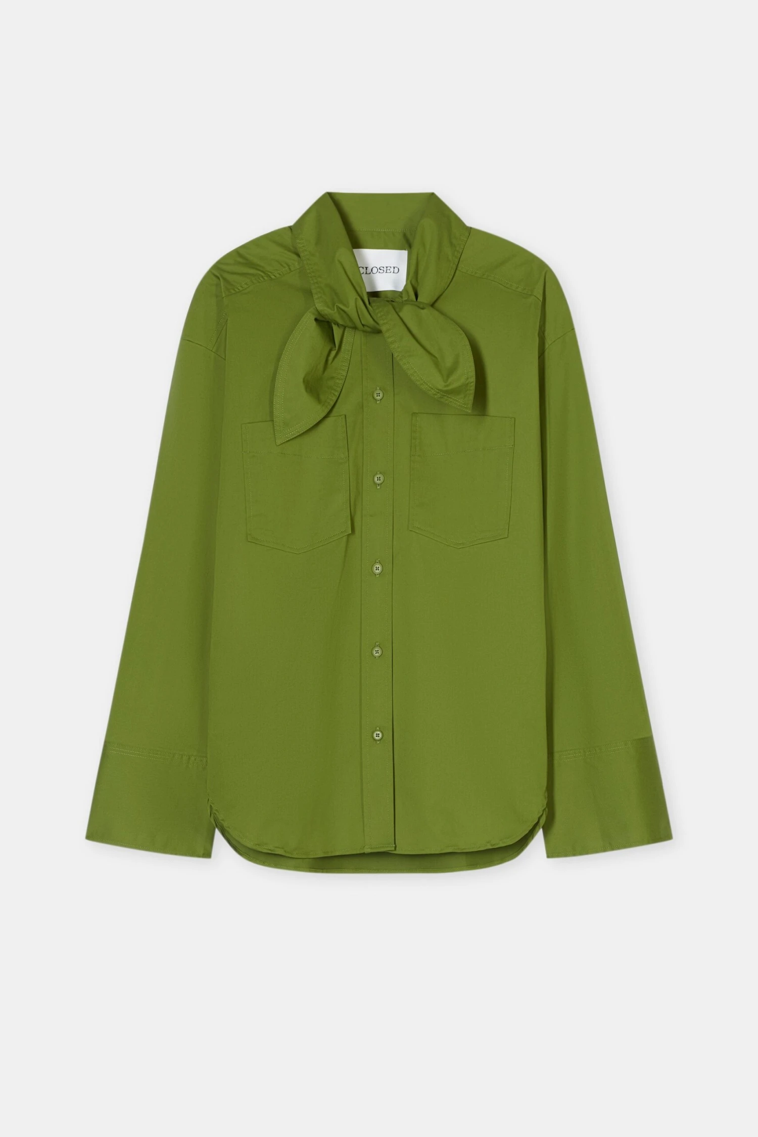 Schalbluse aus Baumwoll-Popeline Pistachio green Schalbluse Aus Baumwoll-Popeline Pistachio Green -Closed Geschaft C94789 252 22 695 7 scaled