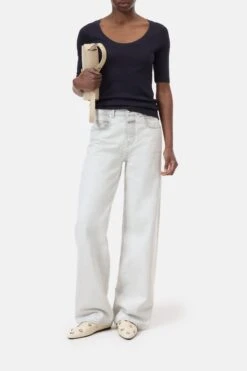 T-Shirt Aus Baumwoll-Modal Dark Night