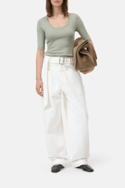 T-Shirt Aus Baumwoll-Modal Lichen Green