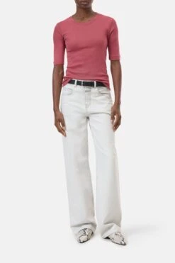 T-Shirt Aus Baumwoll-Mix Cherry Red