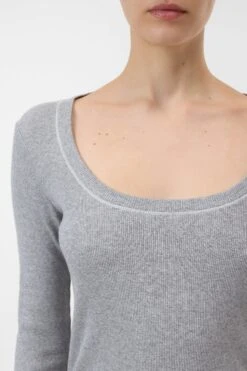 Longsleeve Aus Baumwolle Light Grey Melange -Closed Geschaft C95074 425 22 127 3