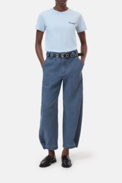 T-Shirt Aus Baumwolle Powder Blue