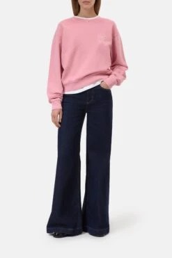 Sweatshirt Aus Bio-Baumwolle Peony Pink