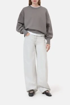 Sweatshirt Mit Weiten Ärmeln Led Grey