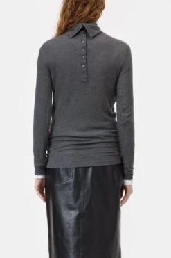 Longsleeve Aus Modal-Kaschmir-Mix Dark Grey Melange -Closed Geschaft C95367 42S 22 164 2