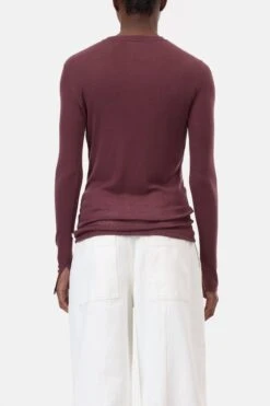 Langarmshirt Aus Woll-Mix Dark Raisin Red -Closed Geschaft C95472 42C 22 856 2