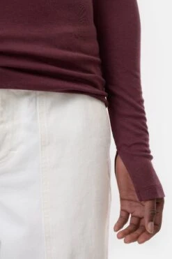 Langarmshirt Aus Woll-Mix Dark Raisin Red -Closed Geschaft C95472 42C 22 856 3