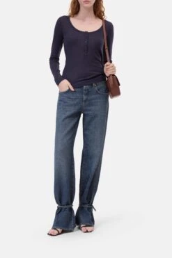 Longsleeve Mit U-Ausschnitt Dark Night