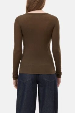 Longsleeve Mit U-Ausschnitt Marsh Green -Closed Geschaft C95475 42C 22 694 2