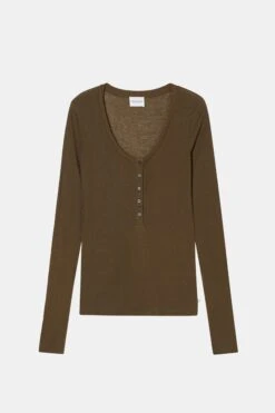 Longsleeve Mit U-Ausschnitt Marsh Green -Closed Geschaft C95475 42C 22 694 5