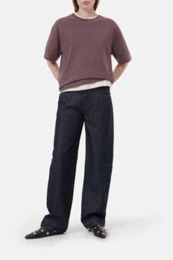 T-Shirt Aus Bio-Baumwolle Dark Raisin Red