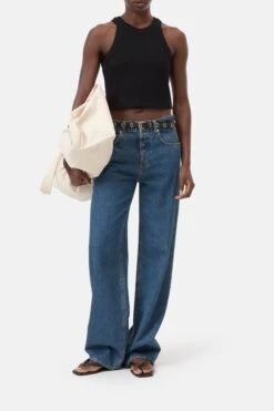 Racer Top Aus Baumwoll-Mix Black